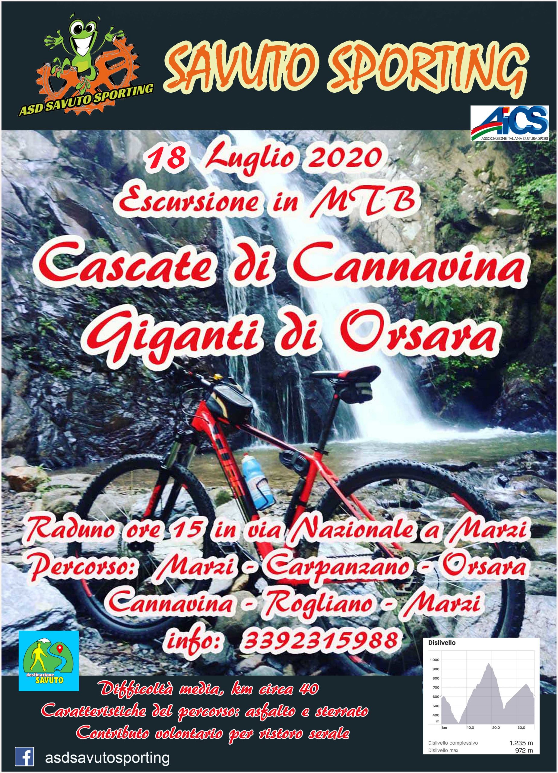Itinerari mountain bike in Calabria. I GIGANTI DI ORSARA E LE CASCATE DI CANNAVINA