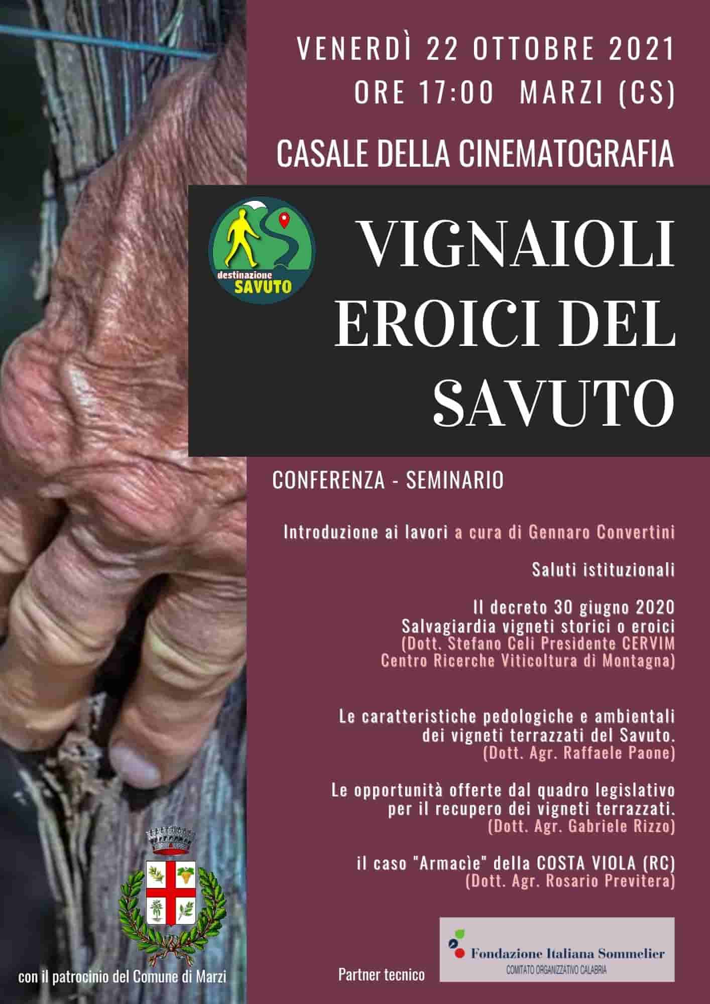 I VIGNAIOLI EROICI DEL SAVUTO - Conferenza / Seminario